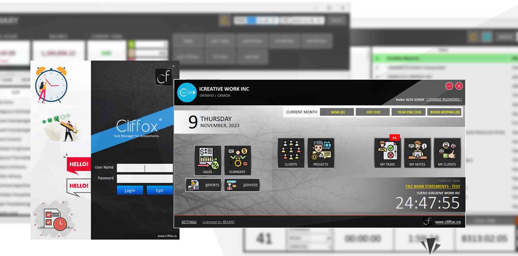 Cliffox Task & Billing Management Software for Canadian Accountants
